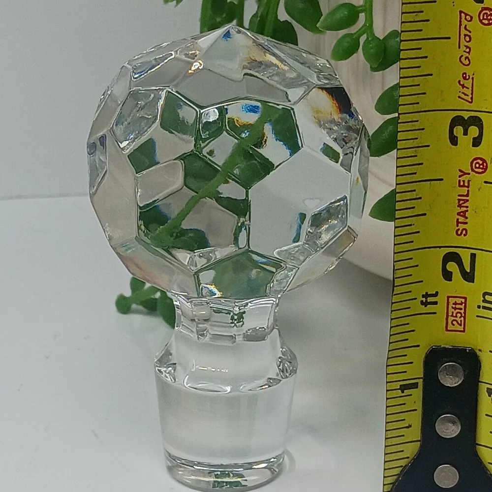 Faceted Crystal Glass Bottle Stopper - Clear